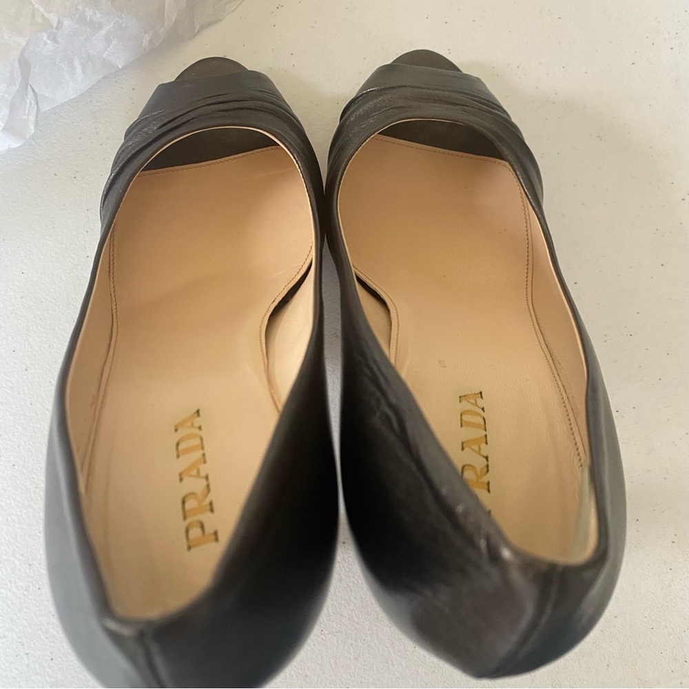 Prada Calzature Donna Vitello Mordore, Women’s 39.5 | US 9.5 Color: Piombo - Picture 5 of 11